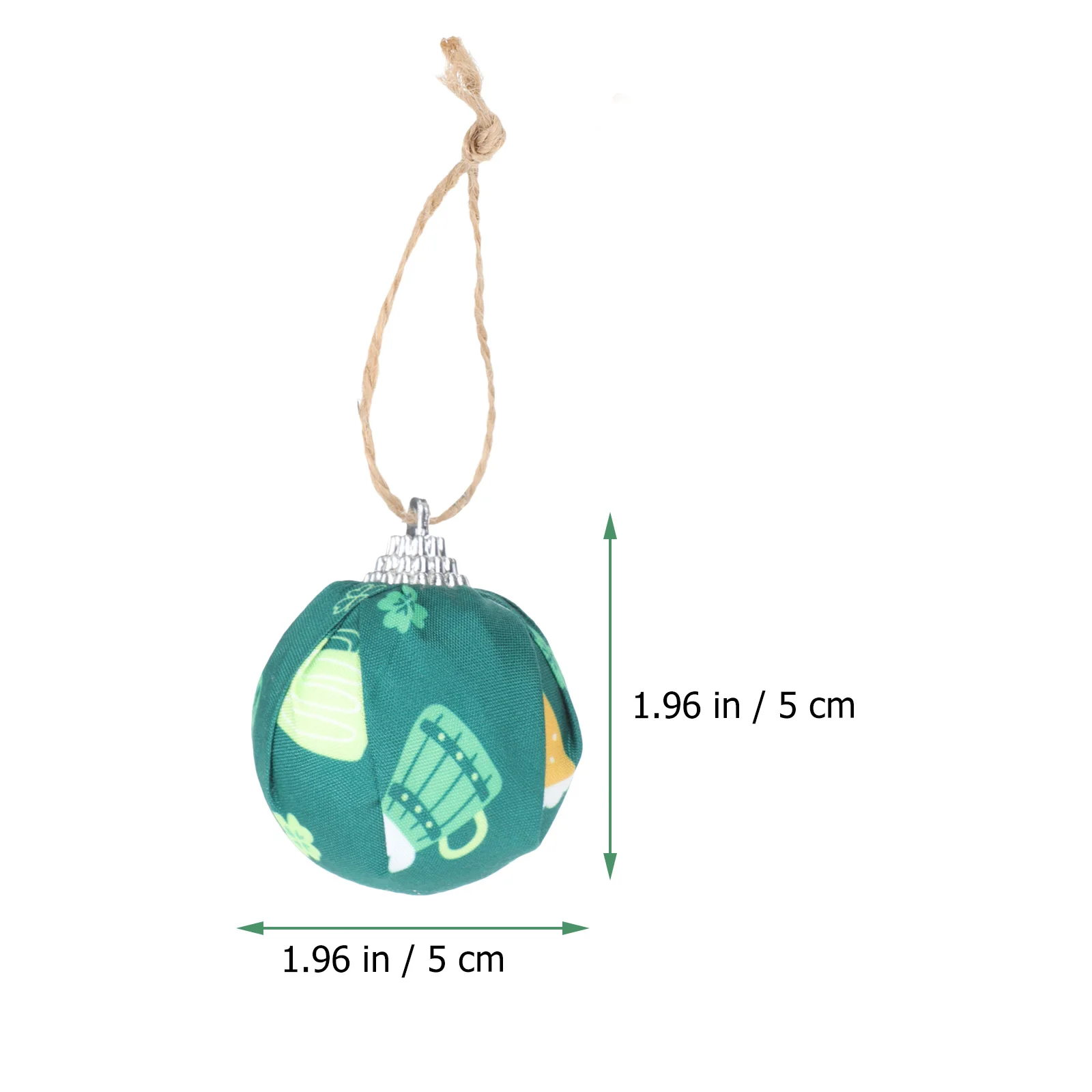 

16Pcs Clover Pattern Round Ball Pendants Small Hanging Decor Reusable Foam Cotton Material St. Patrick's Day Decorative