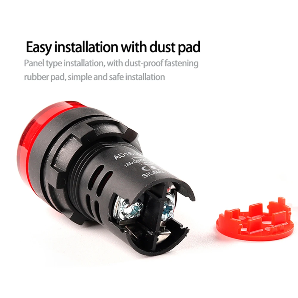 1PCS AD16-22 22mm LED Power Indicator Panel Mount Pilot Signal Light Lamp 12V 24V 110V 220V 380V Red Blue White Green Yellow image 5