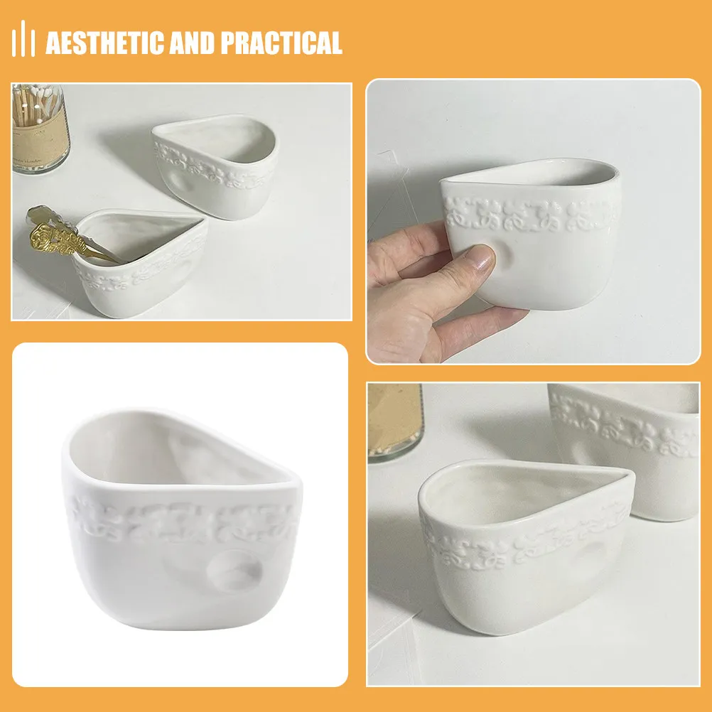 2Pcs Coffee Bean Measuring Cup Ceramic Porcelain Container Precise Dosing Tool Multipurpose Coffee Bar Accessory White