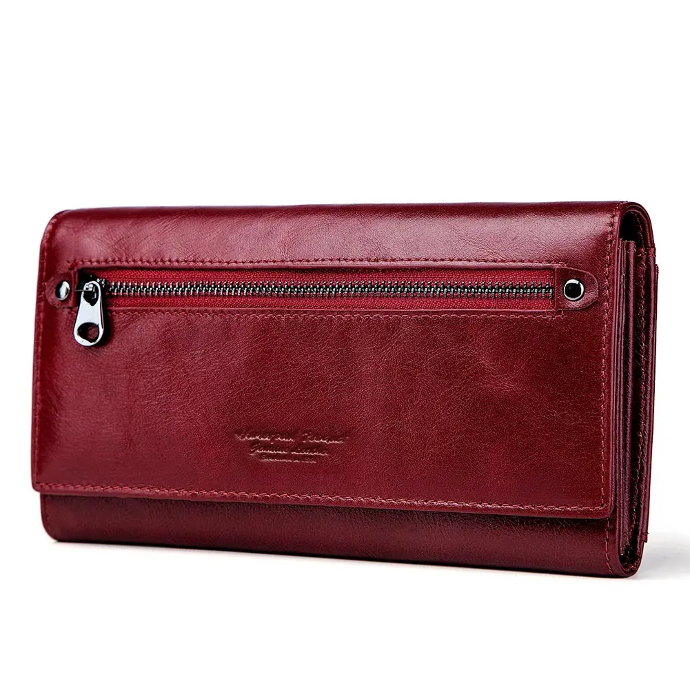 GZCZ Genuine Leather File Master Womens RFID Blocking Wallet Clutch Organizer With Change Pocket Coin Purse  Money Bag Card