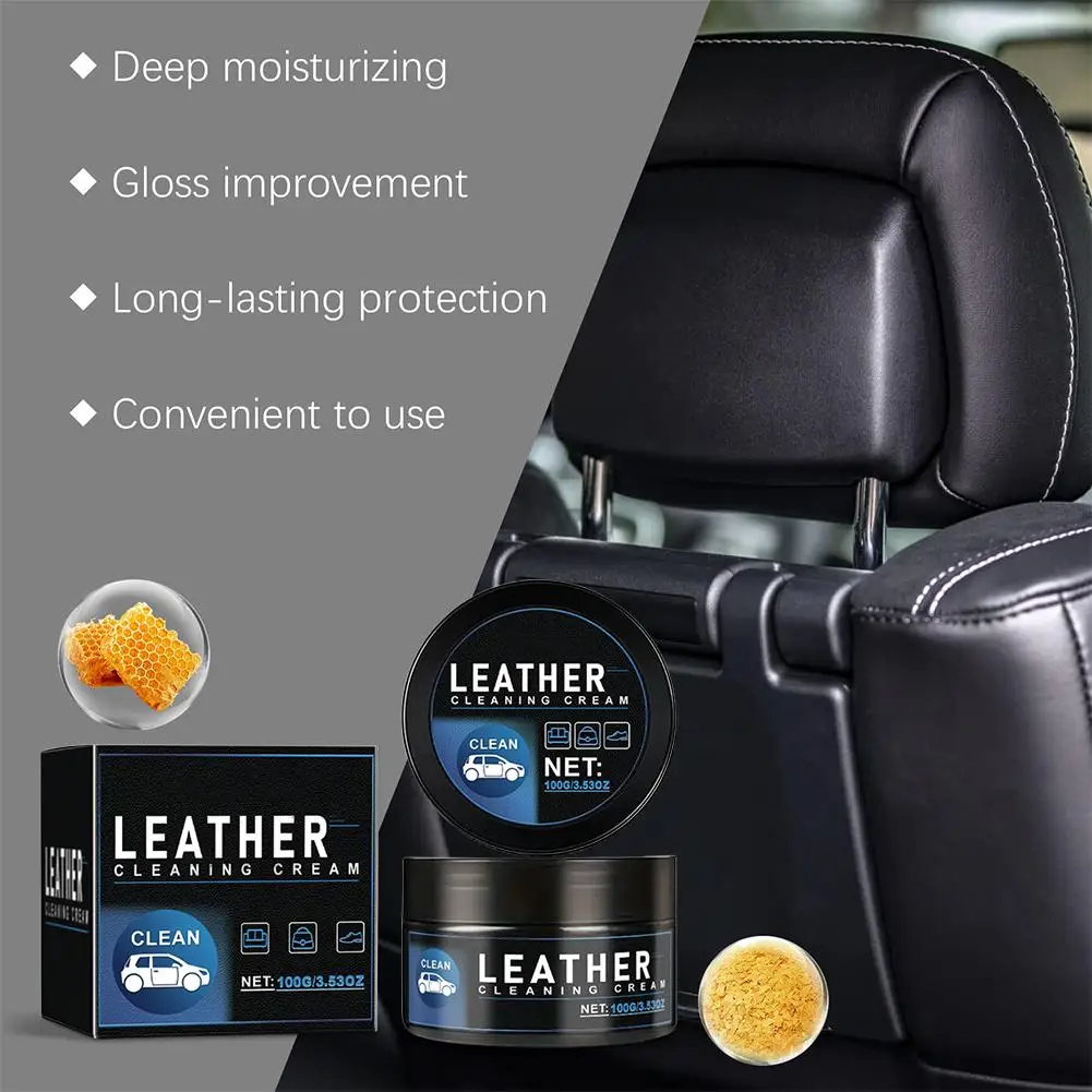 Car Leather Care Cream Car Interior Seat Leather Protection Cream ﻿ Glossy Renovation Care Q8O4