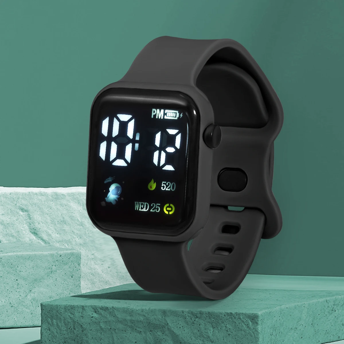 Simple Square Children's Electronic Watch Astronaut Sports Electronic Watch Student Leisure Electronic Watch