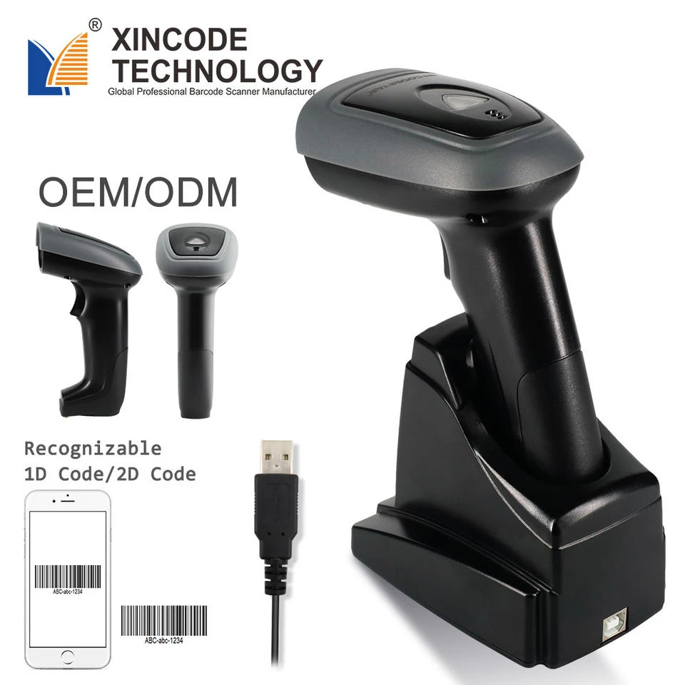 

Xincode Wireless Barcode Scanner Reader 1D CCD Bar Code Scanner for Supermarket