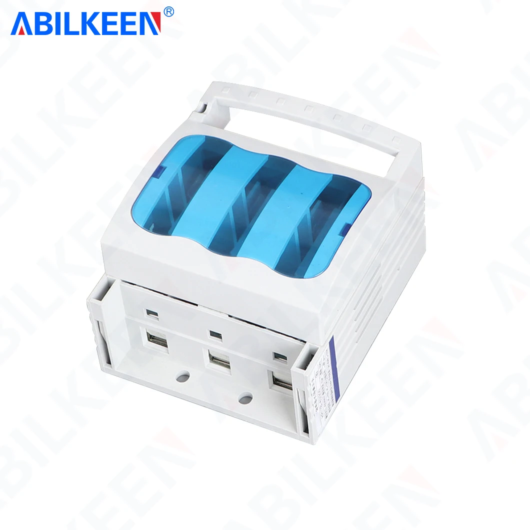 ABILKEENATS HR17 Safety Fuse type Isolation Switch AC440V 32A 40A 63A 100A 3P Three Phase Disconnector Switch Box and RO17 Fuse