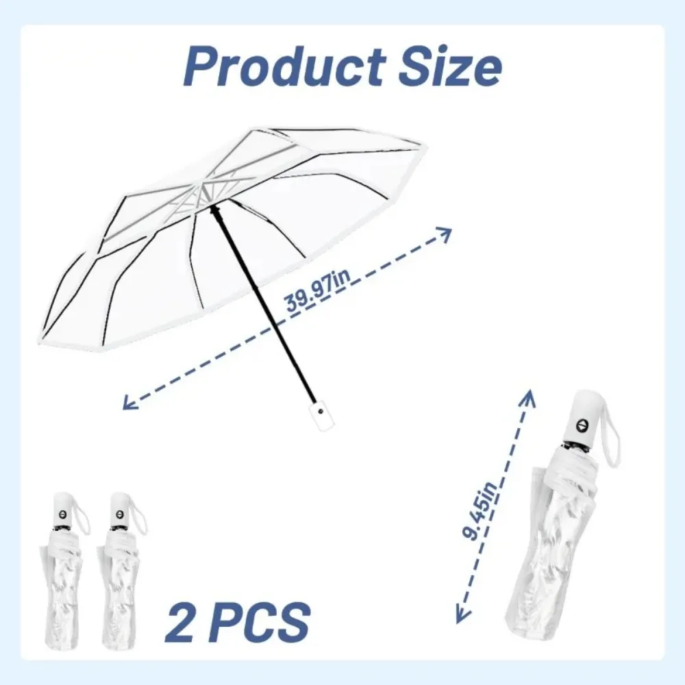 1pcs 8-bone Transparent Umbrella Automatic Folding Transparent Umbrella Fully Automatic Transparent Three-fold Umbrella 2026 New