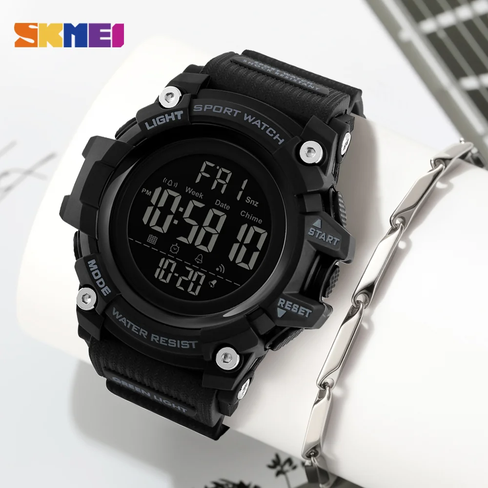 

SKMEI цифровые часы мужские противоударные 2-часовые спортивные часы секундомер обратный отсчет водонепроницаемые наручные часы и браслет reloj hombre