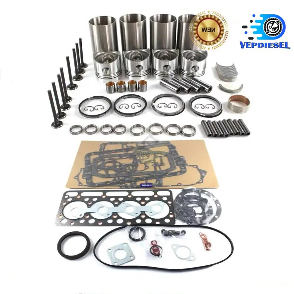 Engine Rebuild Kit Full Set V1902 For Kubota L555 L553 T133 S1350 1300HD 1650 KX151 K101 Loader 231 L3350 R400 Tractor Excavator