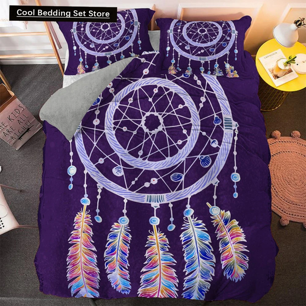 

Bohemian Dream Bedding Set King Queen Size Colorful Catcher Duvet Cover Set with Pillowcase Polyester Bed Linen for Teens Girls