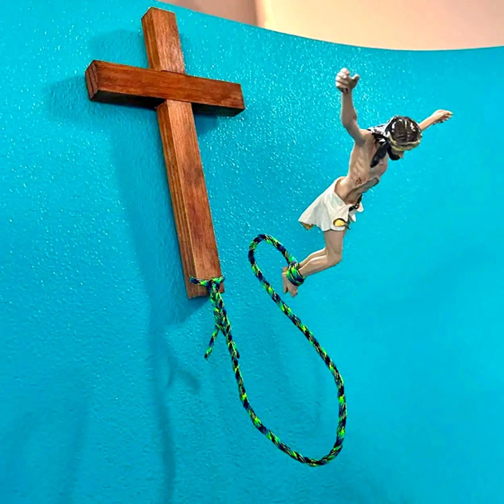 Bunge Jesus Crucifix Resin Easter Nativity Christ Jumping Jesus Christ Figure Christian Cross Decoration For Home Church
