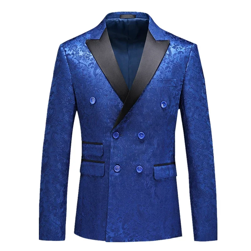 Blue Men's Suit Coat, Wedding Party Dress Coat, Men Red Black Menteau Fashionable Slim Version Blazer Jacket, Asian size M-6XL