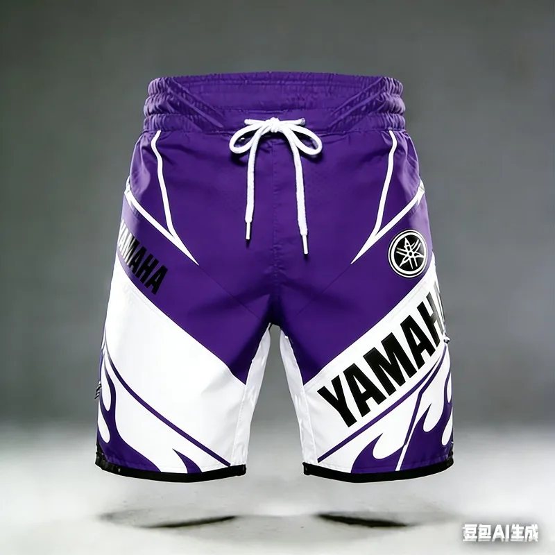 

2026 Summer New Yamaha Color Blocked Fashion Sports Outdoor Fitness Shorts, Men Women Large Casual Motorcycle Riding Shorts