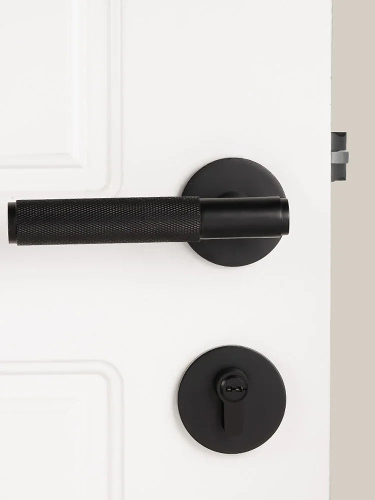 

Дверной замок Dooroom из латуни, черный, с накаткой, декоративный, без ключа, для спален, гостиных, ванных комнат