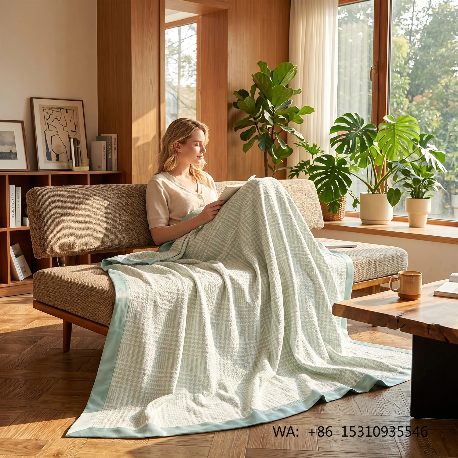 Custom OEM ODM Multi Layer Bamboo Cotton Muslin Blanket Soft Hypoallergenic Lightweight Summer Air Conditioning Sofa Throw