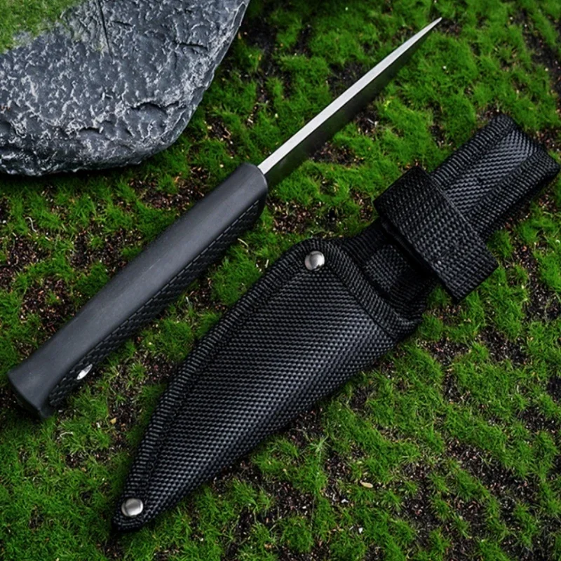 High hardness EDC straight knife with sheath, sturdy and durable multi-purpose knife, camping and hunting survival knife