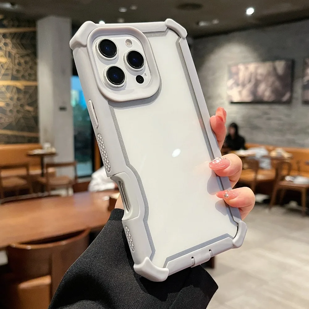 Heavy Duty Dual Layer Transparent Luxury Shockproof Durable Phone Case for iPhone 16 Pro Max 15 Plus
