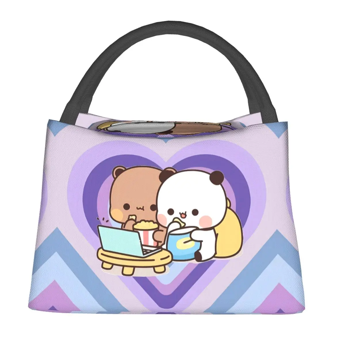 

Cute Baby Couple Lunch Bag Cartoon Panda Kawaii Lunch Box Picnic Convenient Thermal Lunch Bags Print Cooler Bag