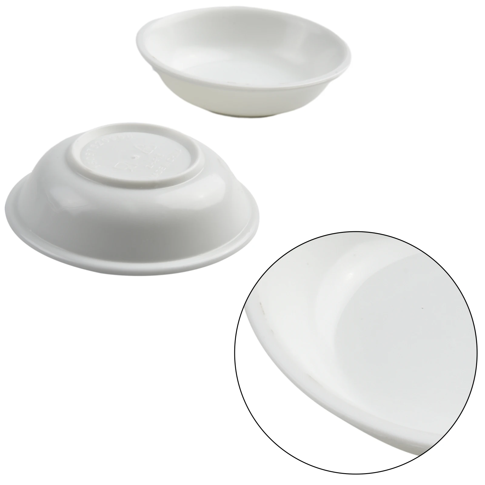 Sauce Plate Ound Bowl Painting Palette Soy Sauce Spice Bowl Vinegar Bowl White 7.3 X 7.3 X 2 Cm PP Plastic 40pcs Brand New