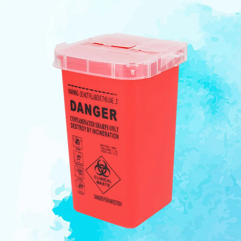 صندوق الأدوات الحادة للتخلص من الإبرة باللون الأحمر المتين لتخزين النفايات الطبية للسفر والعيادة المنزلية واستخدام حاوية الإبر والتخلص من الأدوات الحادة