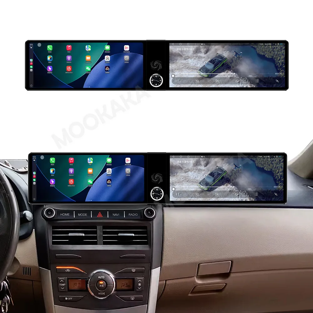 8+128GB Android 13 Car Radio Player 12.3 inch Dual Touch Screen for Toyota Corolla 2007 2008 2009 - 2013 GPS Navigation HeadUnit