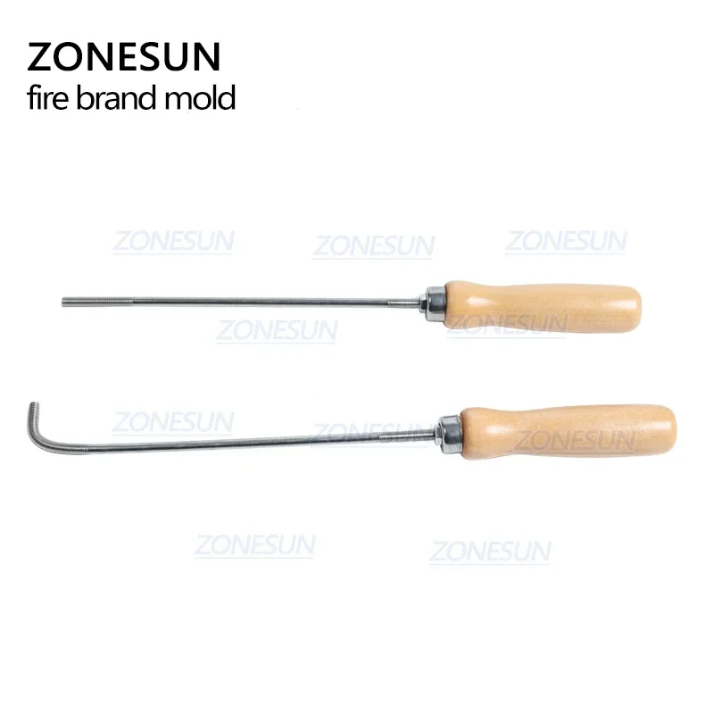 ZONESUN العلامة التجارية الحديد ختم مقبض ل شعار معدني مخصص ختم الغذاء كعكة كوكي الجلود حرق الخشب قالب ختم أداة