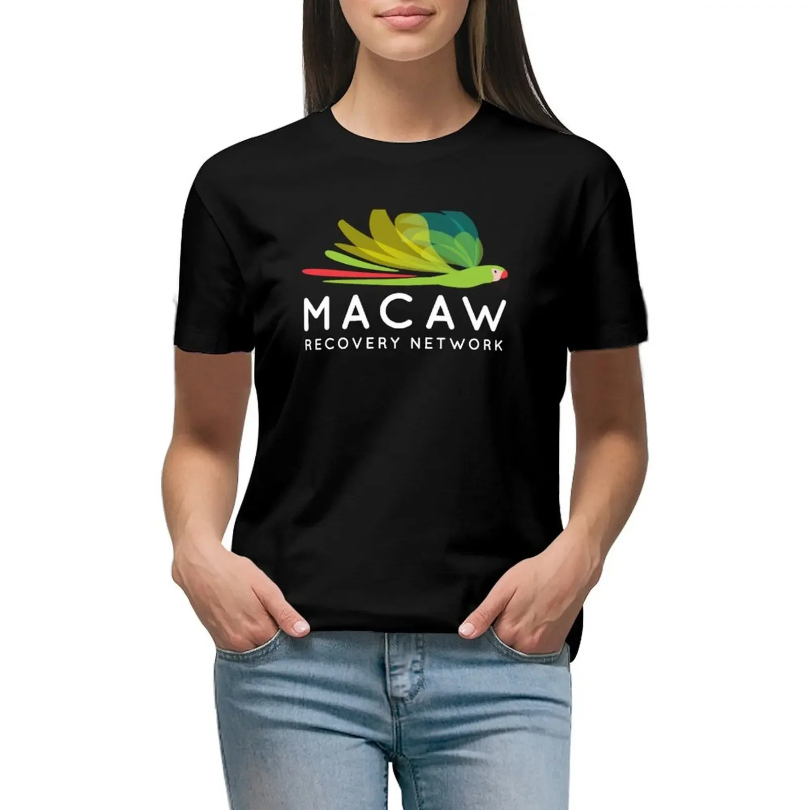 

Macaw Recovery Network Logo T-Shirt Aesthetic clothing korean fashion animal prinfor summer top summer blouses woman 2024