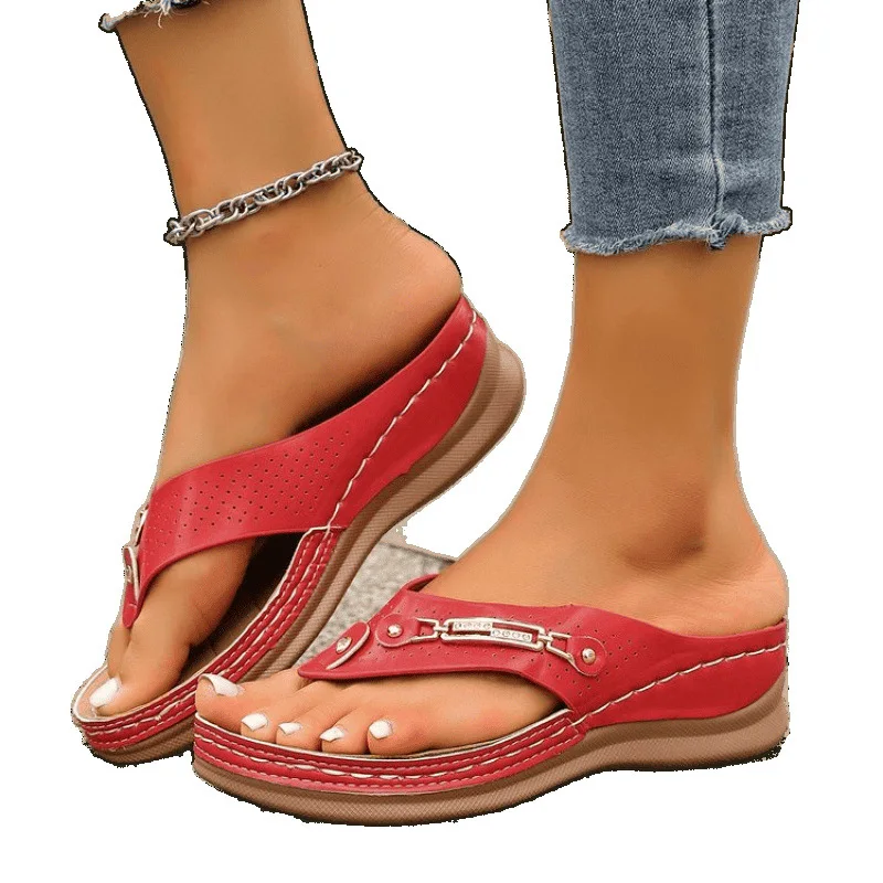 Summer Women Slippers Big Size Platform Wedges Sandals Non-Slip Open Toe Sandals Flip Flops Comfortable Beach Shoes Slides Women