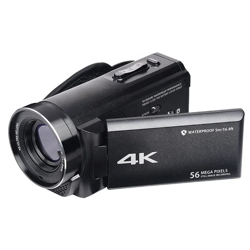 4K Video Camera Camcorder 16.4Ft  Waterproof   Ultra HD 56MP  18X  Zoom Underwater Camera Vlogging  For Youtube