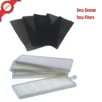 5pcs Sponge+5pcs Filters for ILIFE Robot Replacement for Chuwi Ilife A4 A4S A6 Robot Vacuum Cleaner Hepa Filter