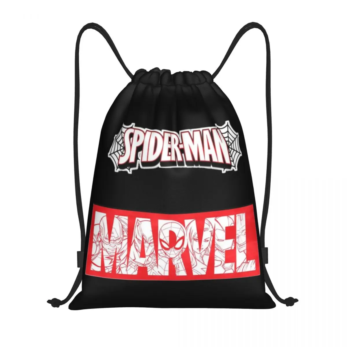 

Сумка на шнурке Marvel, рюкзак-мешок на шнурке с изображением Человека-паука, регулируемый рюкзак-мешок на шнурке, сумка для хранения вещей в стиле Мстителей