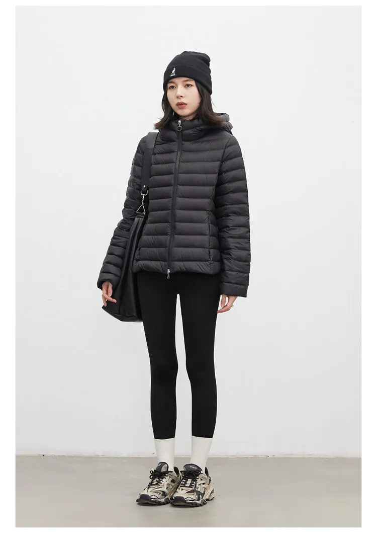 CHIC VEN Women's Down Coats Solid Hooded Female 90 White Down Jacket Slim Lightweight Warm Casual Overcoat Autumn Winter 2026