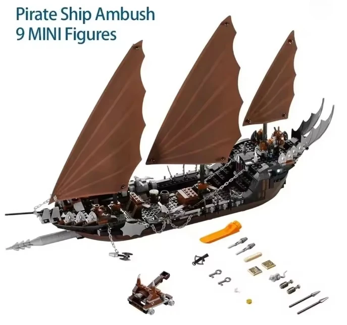Kit de modèle de bateau Ambush 756 pièces 79008, bateau d'aventure en mer détaillé, à monter soi-même, cadeaux de Noël et d'anniversaire pour les fans et les amis