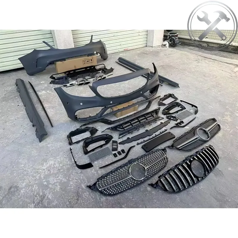 

Track Inspired Aggressive Styling Full C63 Body Kit Front Rear Bumper Grille Side Skirt Exterior Upgrade For C Class W205 2015