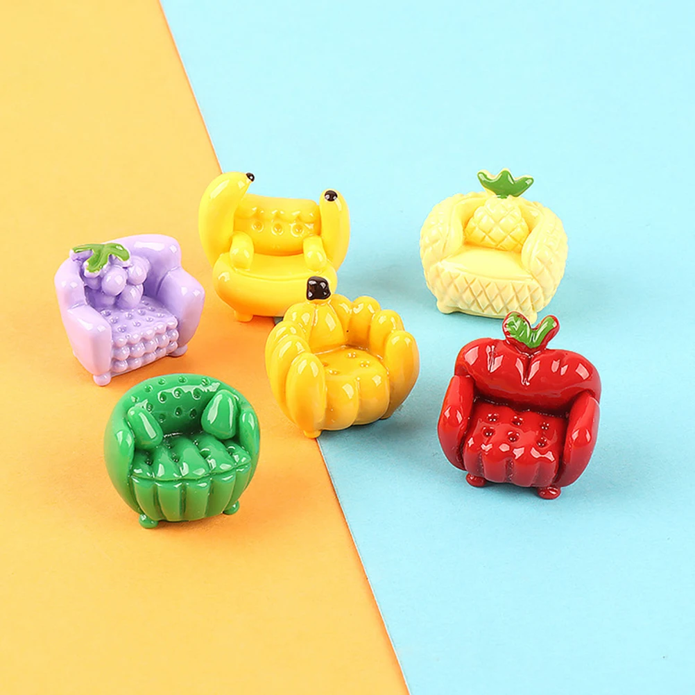 

15 Pcs Fruit Sofa Miniature Phone Case Charms Resin Strawberry Fake Fruits Cover Ornaments