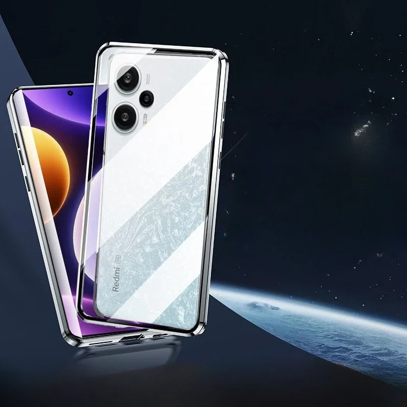 

Двусторонний стеклянный чехол для телефона Xiaomi Redmi Note 12 Turbo Magnetic Case 360° ° Полнозащитная задняя крышка Note12 Turbo Shell