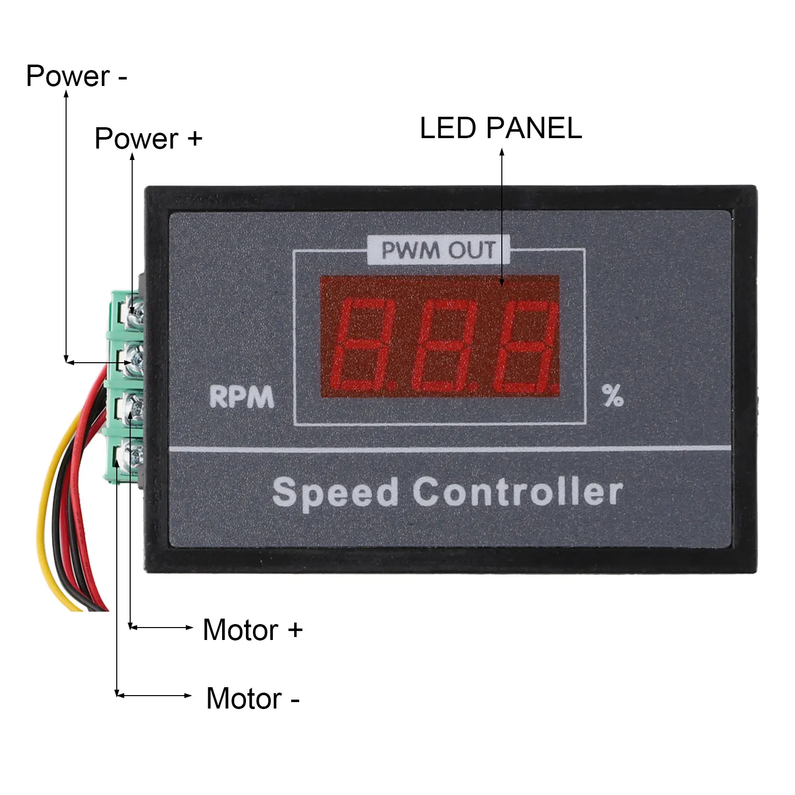 DC 6-60V Controller for pwm Digital Display Regulator Voltage Regulator Momentary Start stop Switch Potentiometer Control