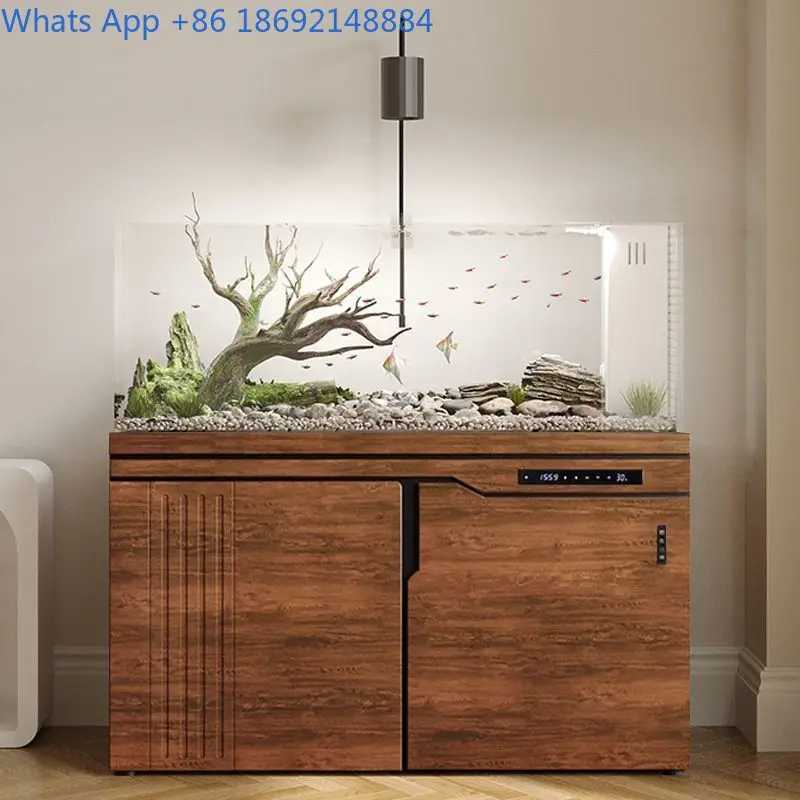 

Аквариум для дома, большой, для гостиной, из ультрапрозрачного стекла, с оригинальным экологическим ландшафтом, с нижним фильтром, для водных растений, для цихлид