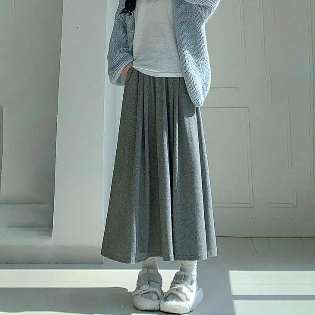 Black High Waist Skirt High Waist Loose Skirt Spring Slight Elastic Fabric Brand New Condition Comfortable Fit