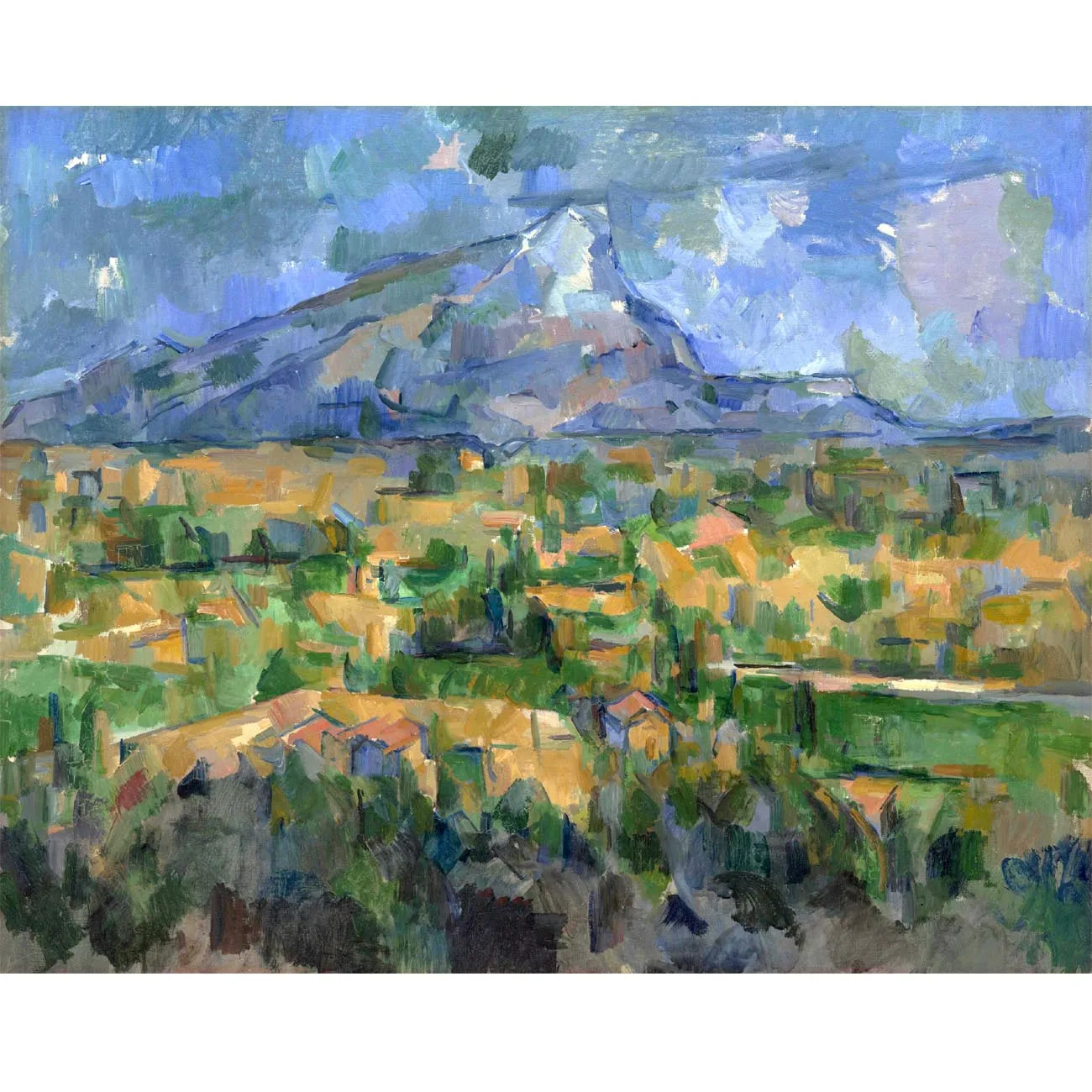 Paul Cézanne oil painting,Montagne Sainte-Victoire,Hand painted famous painting reproduction,Landscape oil painting,Wall decor