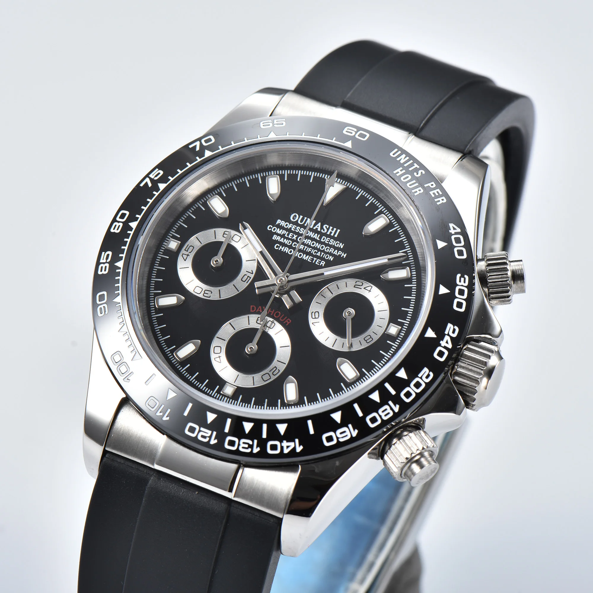 Reloj analógico de acero inoxidable para hombre, nuevo accesorio de pulsera de cuarzo resistente al agua con cronógrafo de zafiro y logotipo personalizado, 40mm, vk63, movimiento 03