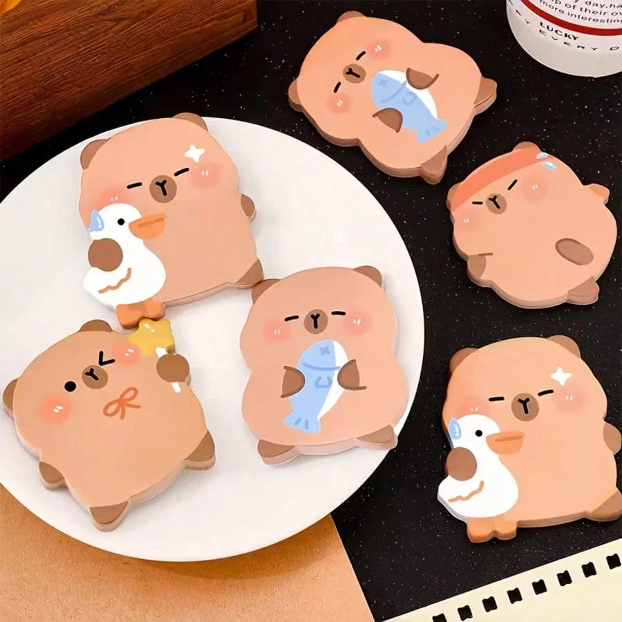 60 Capybara-shaped notes, self-adhesive and easy to tear