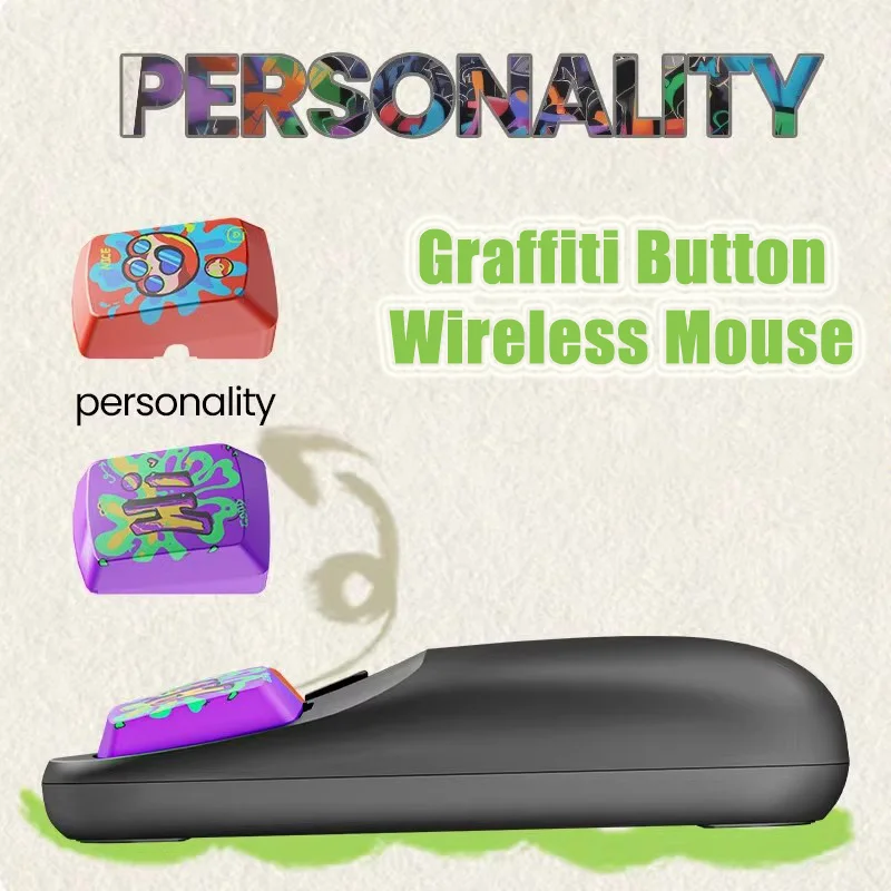 Wireless 2.4G Rechargeable Graffiti Button Light Weight Portable Replaceable Key Play Game Office Use Cool Mause New Design Mice