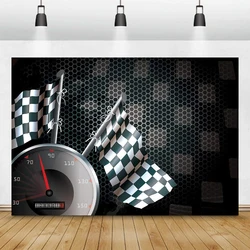 Motorcycle Racing Champion Flag Theme Backdrop Birthday Photography Sports Meet Wall Decoration Background Welcome Party Banner