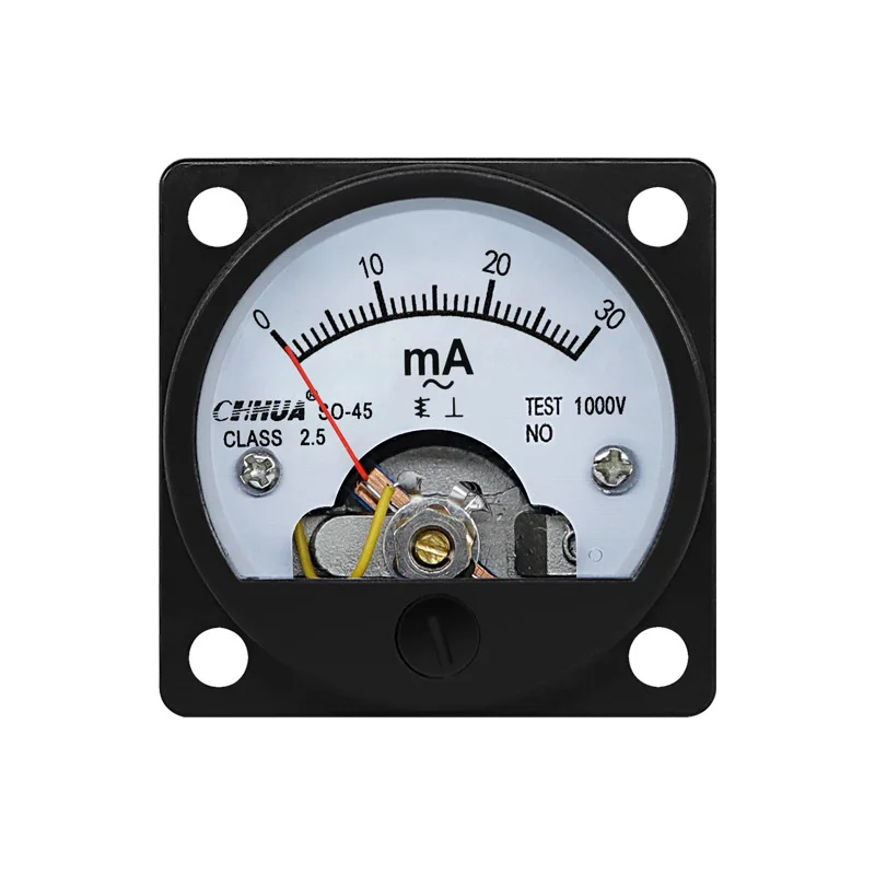 SO-45 AC Milliampere Analog Ammeter 5mA 10mA 20mA 30mA 50mA 100mA 150mA 200mA 300mA 500mA Pointer Meter Current Meter