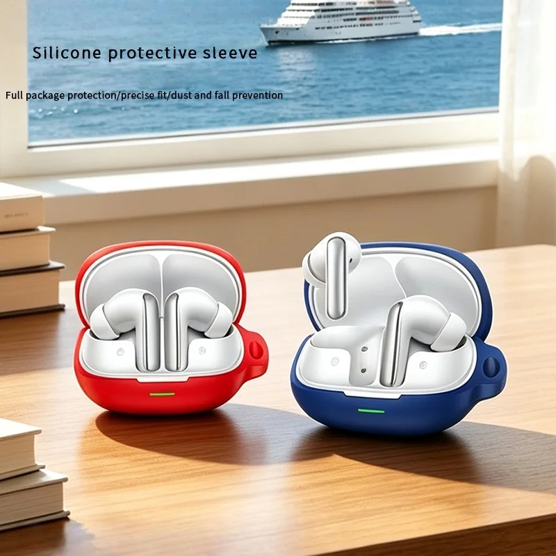 Soft Silicone Protective Case For QCY MeloBuds N65 Shockproof Anti-Drop Wireless Earbuds Cover Portable Headset Shell With Hook