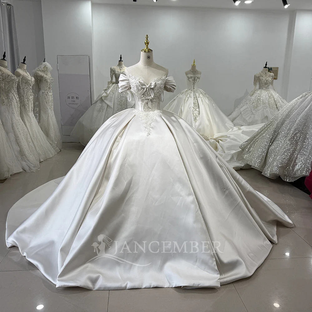 

Customzied Gorgeous Lace Custom Color Wedding Dresses Sparkly Marriage Bridal Gowns 2025 Short Sleeves vestidos de novia boda