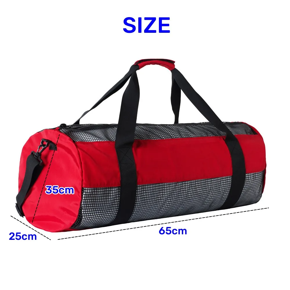 Diving Equipment Mesh Bag Free Diving Duffel Bag for Fins Breathing Tubes Wetsuits Scuba Beach Surfing Storage Bag Swimming Bag