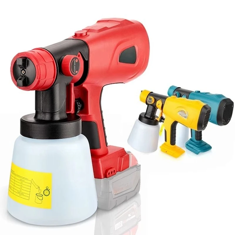 

Cordless Spray Gun Rechargeable Li-Ion Battery Powered Electric Spray Gun Compatible with Batteries
