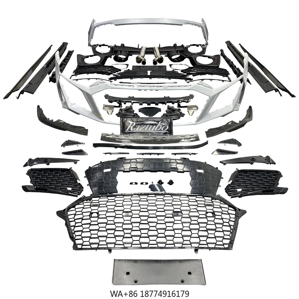 

Hot Sale Old Model Upgrade New PP/carbon Fiber Body Kit Front Bumper Grill Rear Bumper Side Skirts Spoiler for R8 2016-2018