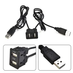 1pcs 100cm Car Dash Flush Mount AUX USB Port Panel Car Boat Dual USB Extension Cable Adapter For Toyota For Mitsubishi Parts