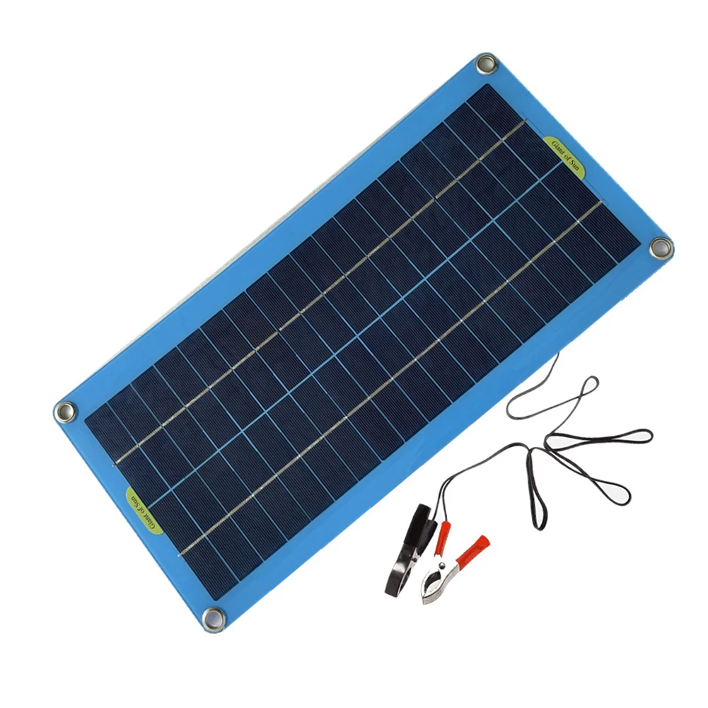 لوحة محلول الطاقة الشمسية 12 فولت 20 وات لشحن بطاريات السيارات البحرية والتخييم خيارات التثبيت المرنة